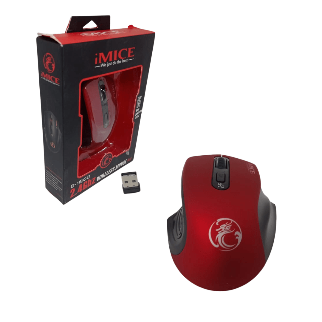 Mouse Ergonómico USB Inalámbrico E-1800 Wireless iMice Rojo