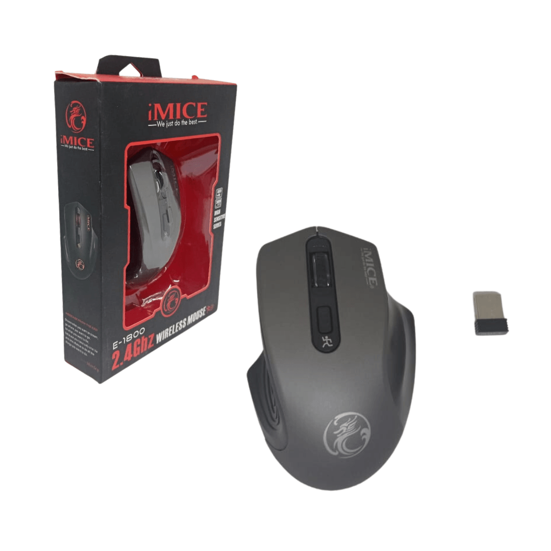 Mouse Ergonómico USB Inalámbrico E-1800 Wireless iMice Gris