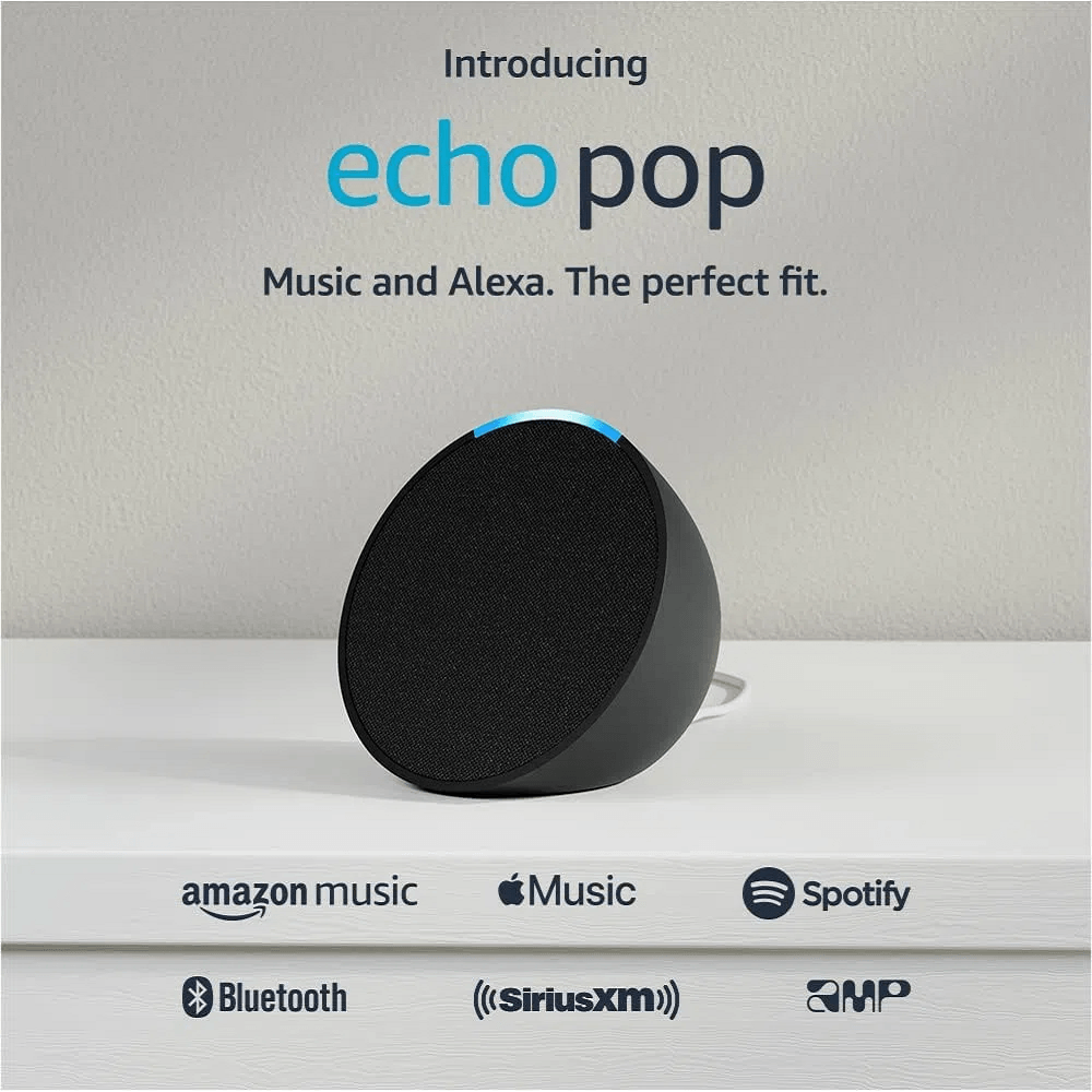 Asistente Virtual Echo Pop Alexa Amazon Parlante Charcoal