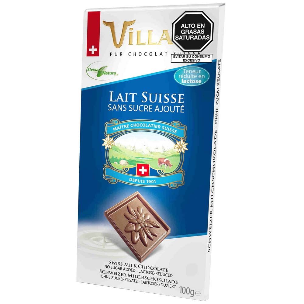 Chocolate VILLARS Sugar Free Lactosa Reducida Caja 100g