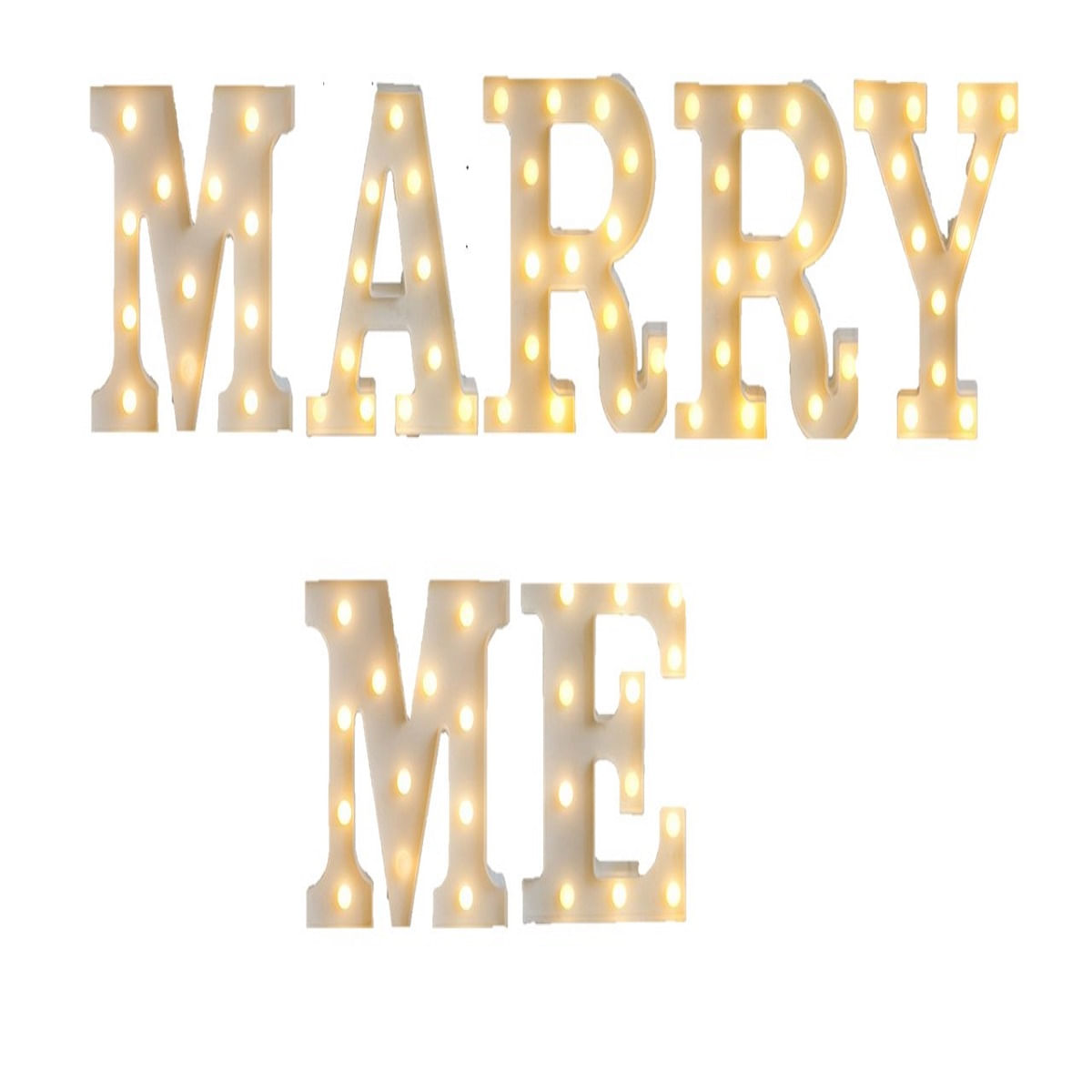 Letrero Letras Decorativas Led 3D Luces para Fiestas Marry Me