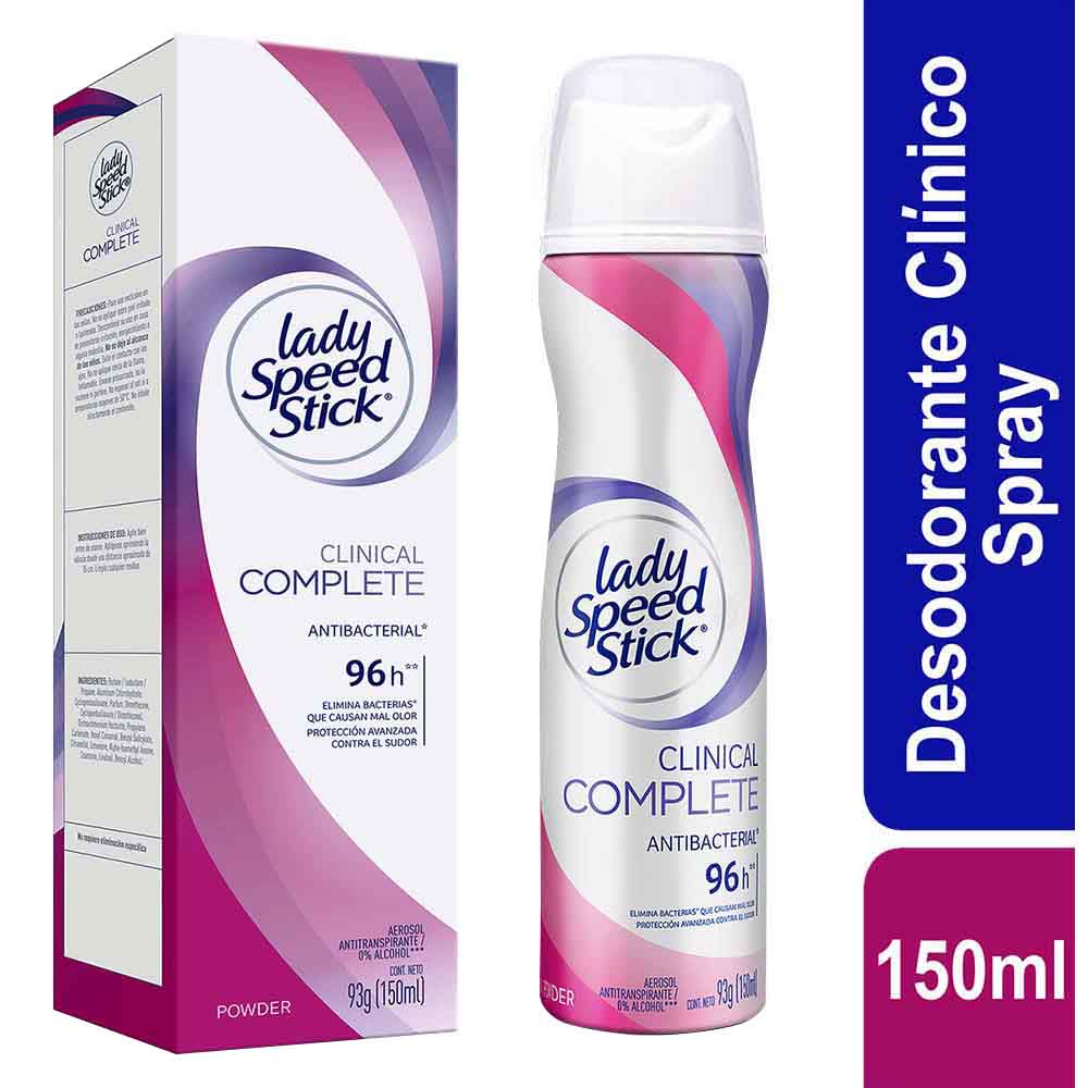 Desodorante Spray LADY SPEED STICK Clinical Complete Frasco 150ml