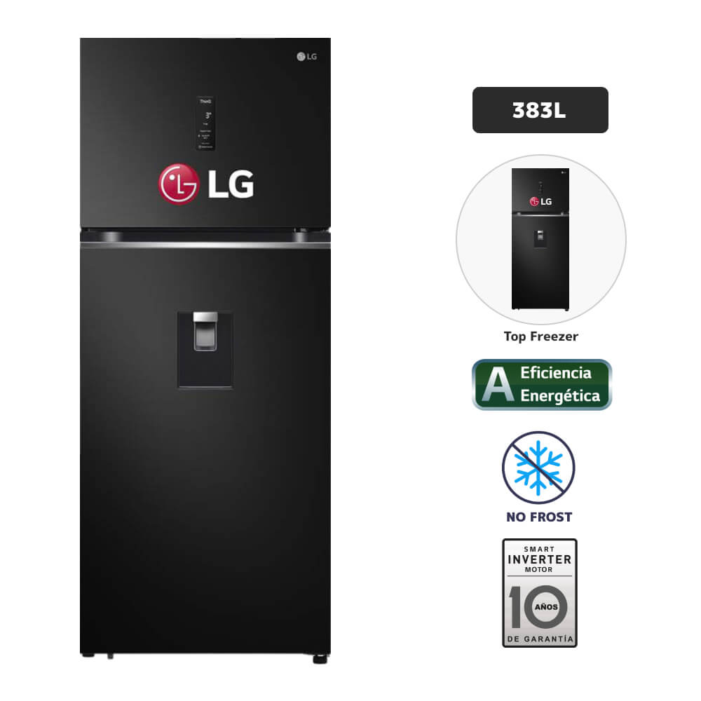 Refrigeradora LG 383L No Frost GT39AGD1 Negro