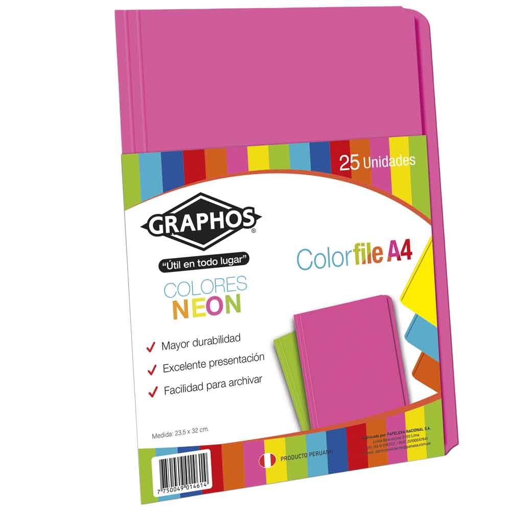 Folder Manila GRAPHOS Neo A4 Paquete 25un (Modelos Aleatorios)