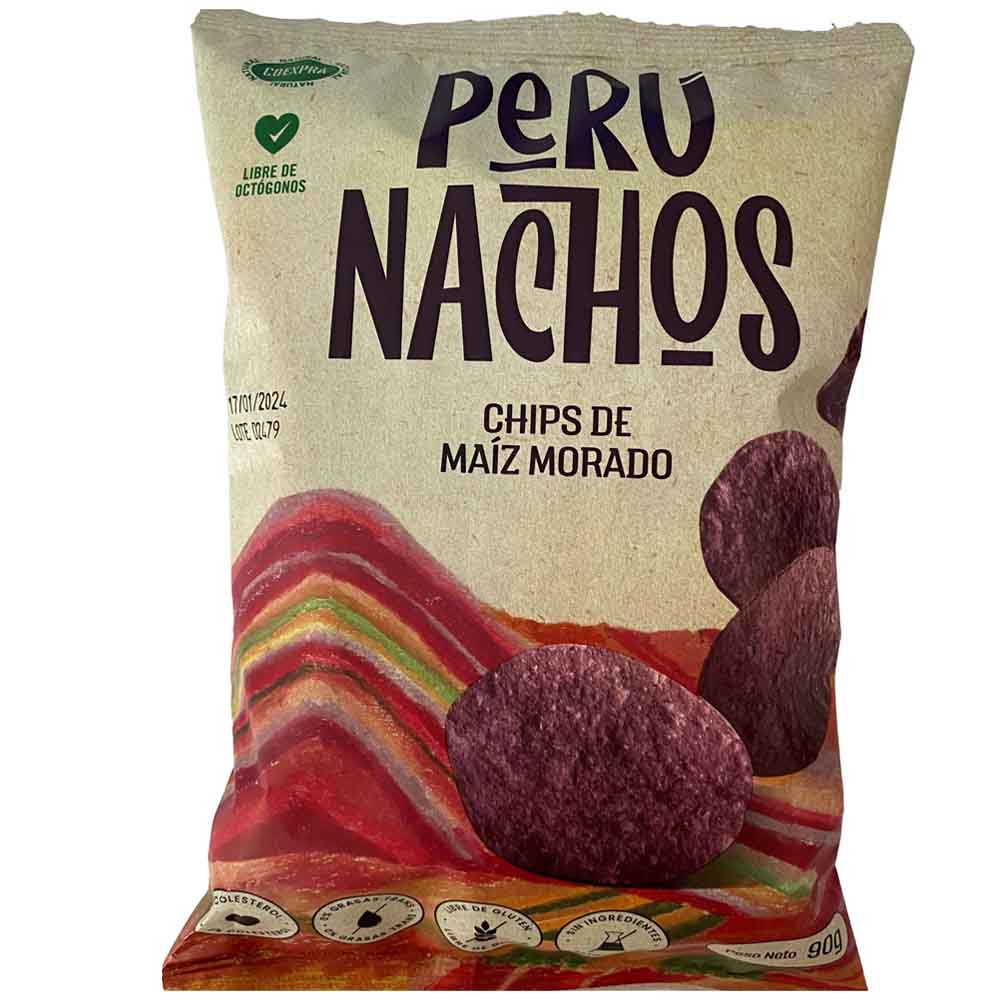 Chips de Maíz Morado PERUNACHOS Bolsa 90g