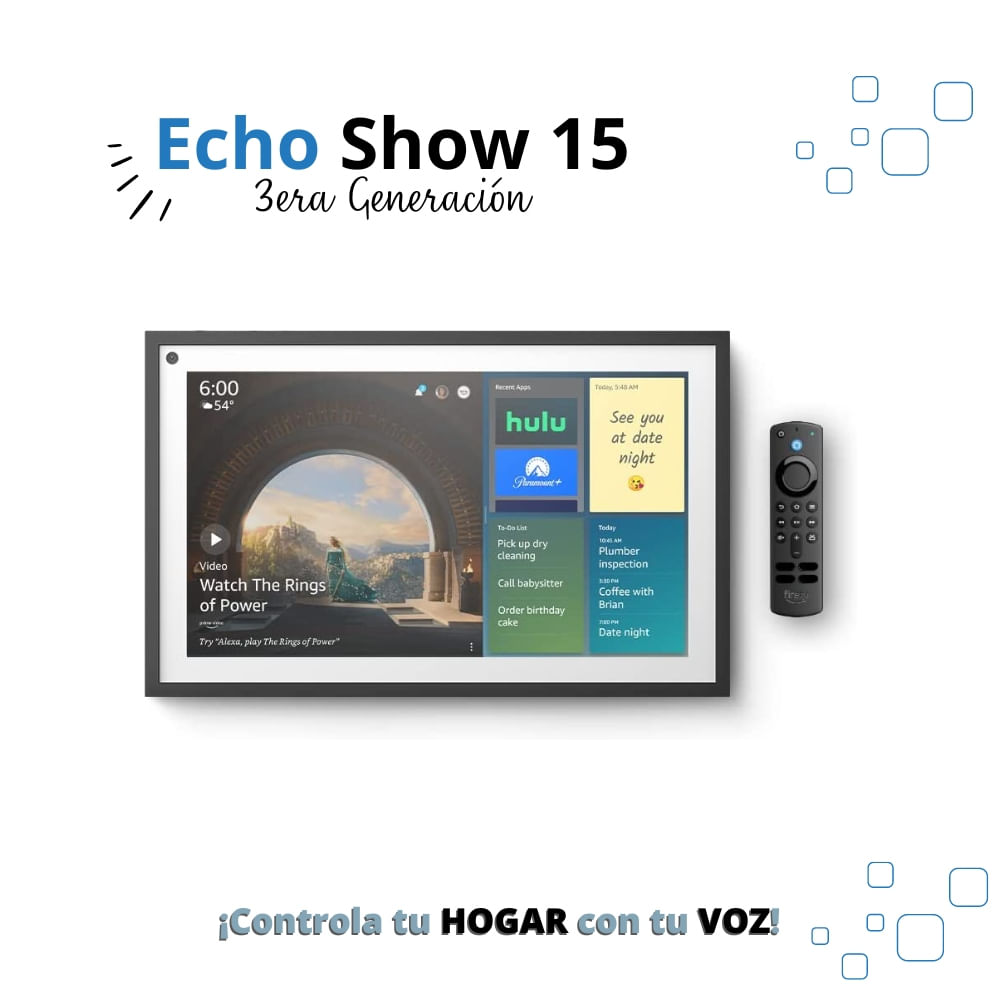 Echo Show 15  Pantalla inteligente conFire TV integrado + Control Remoto