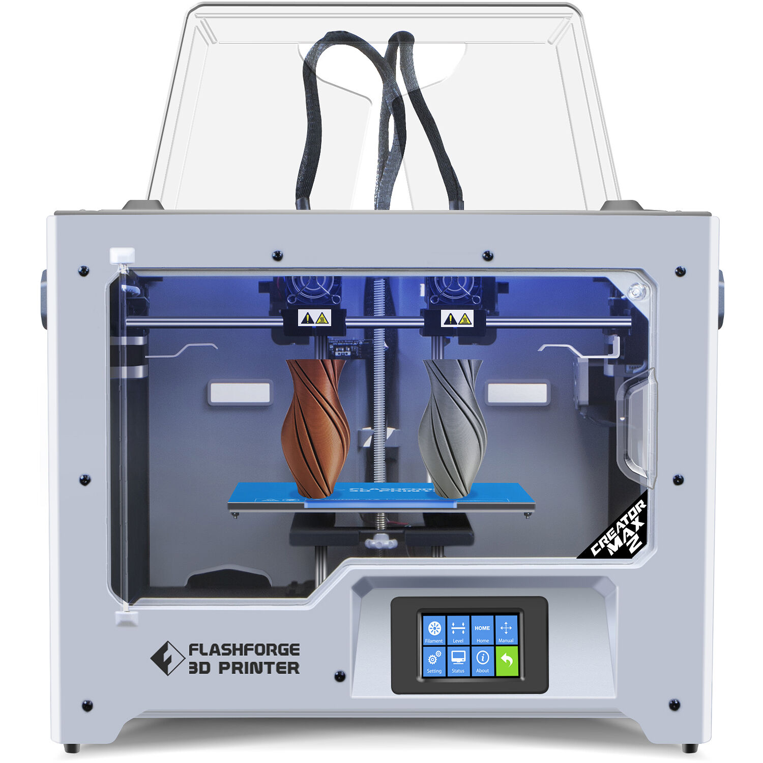 Impresora 3D Flashforge Creator Max 2 Doble Extrusor Independiente con Currículo Color Gris Cielo