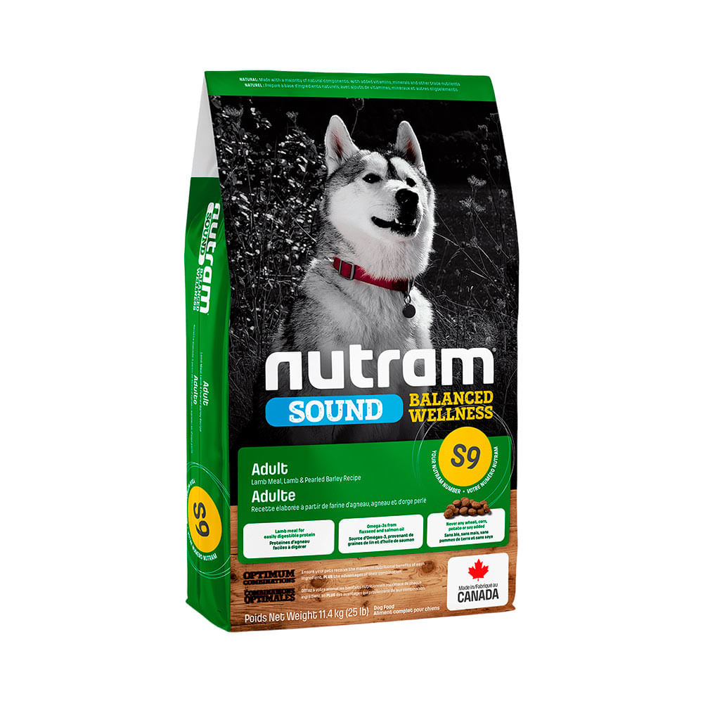 Comida Perro Adulto Nutram S9 Cordero Y Cebada 11.4 Kg