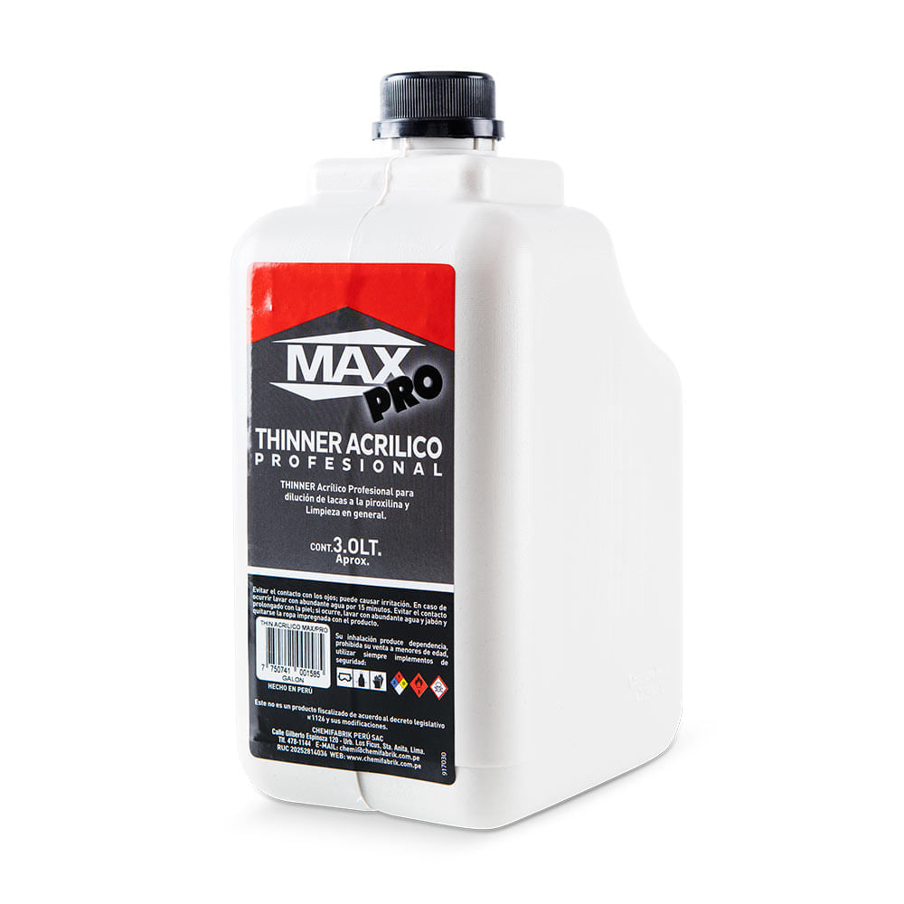Thinner Acrílico Max Pro 3 litros