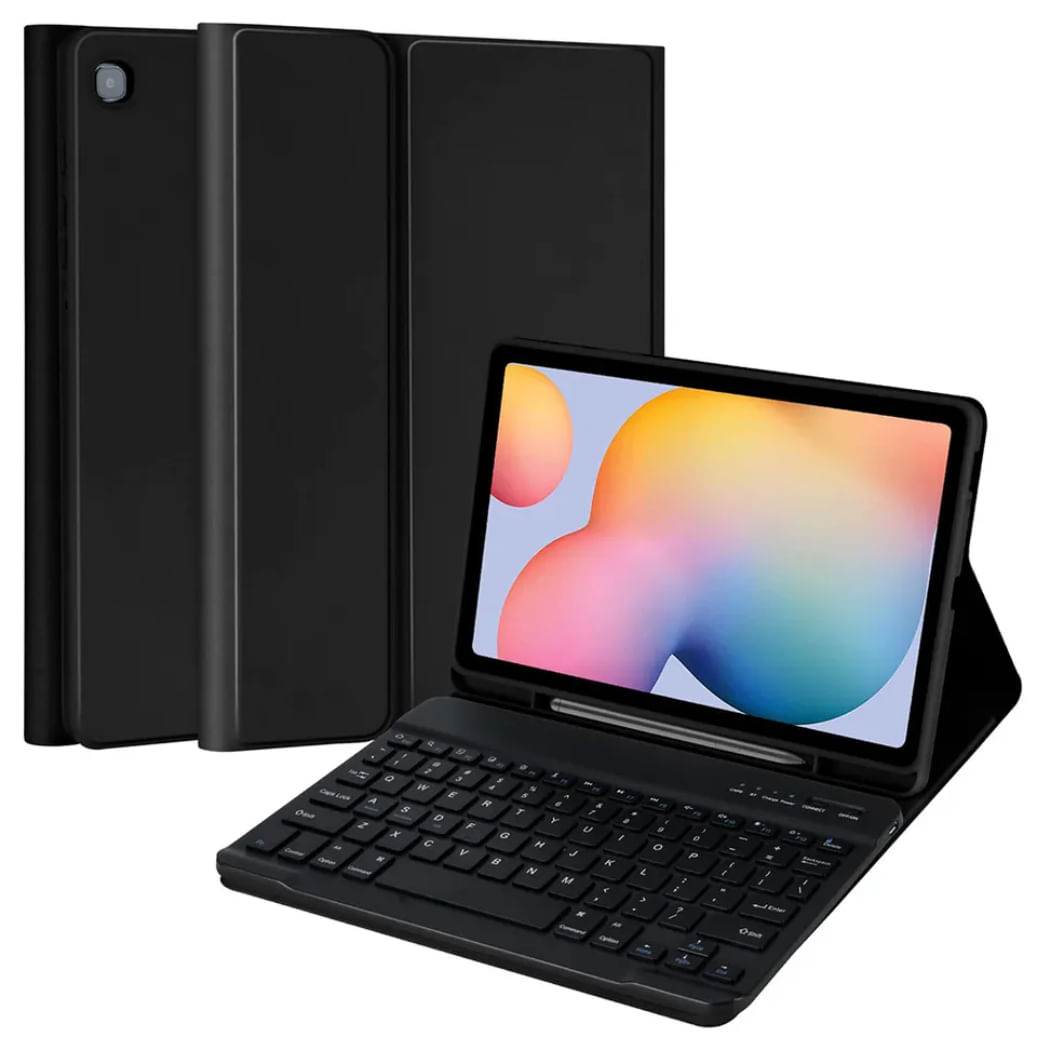 Funda Smart Cover con Teclado Bluetooth para Tablet Samsung  S6 Lite 10,4" SM-P610  Negro