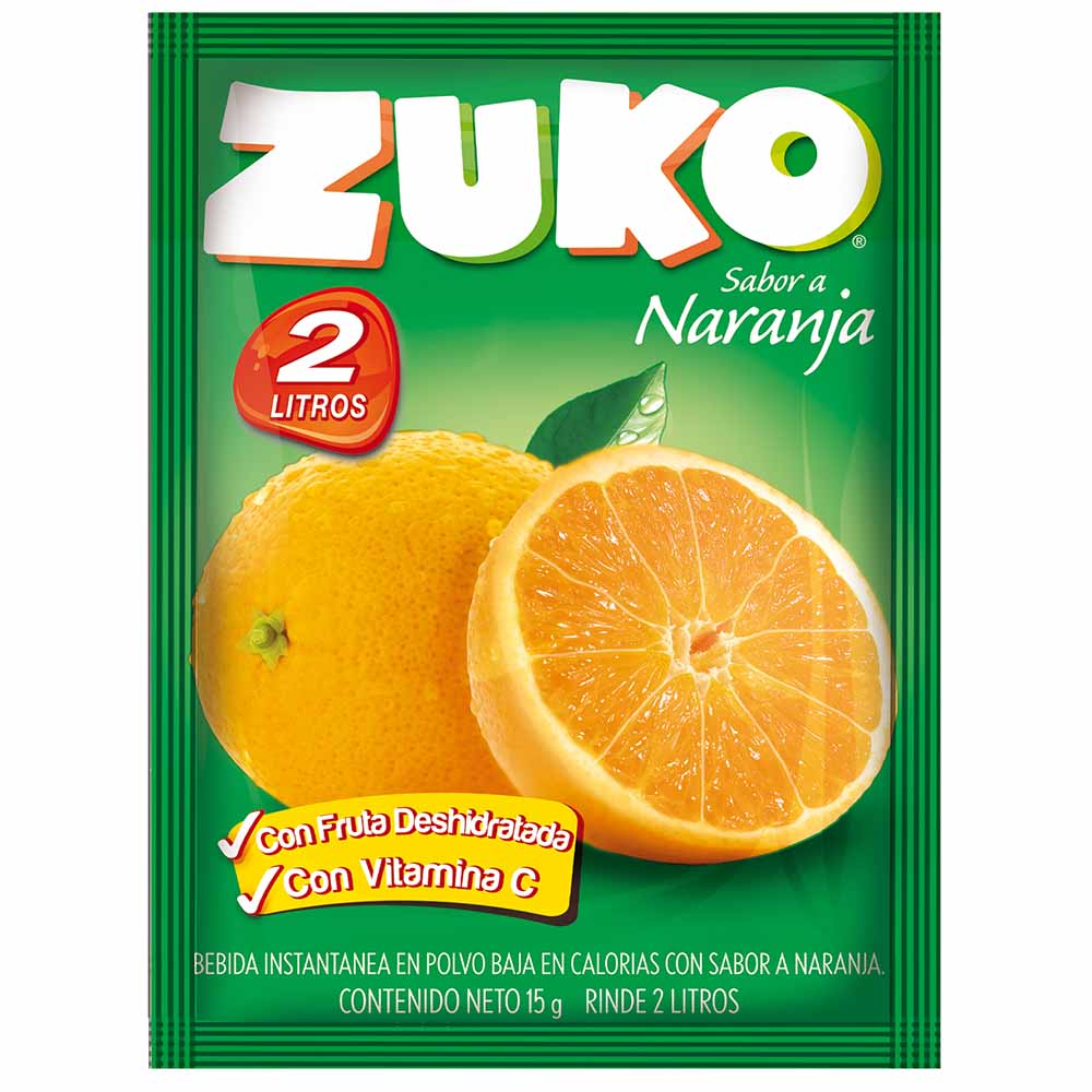 Bebida Instantánea en Polvo ZUKO Naranja Sobre 15g