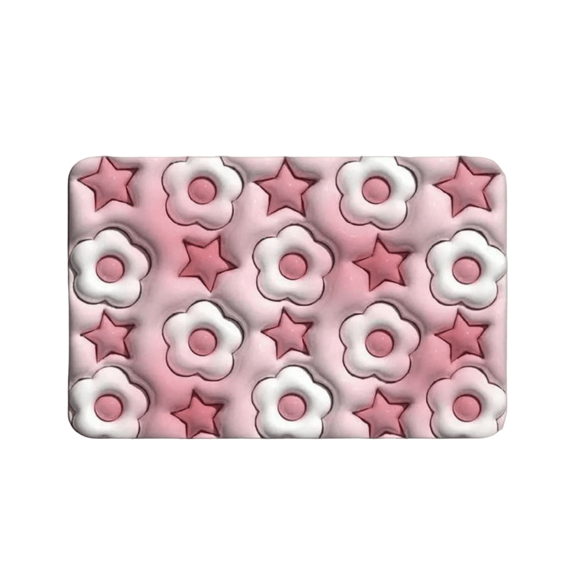 Alfombra Antideslizante De Baño Tapete Absorbente Diseño 3D Estrellas Rosadas    511ER03