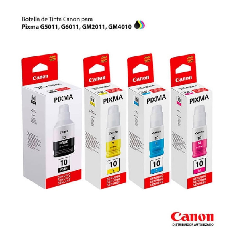 Tintas Originales CANON GI-10 - Pack X4 colores