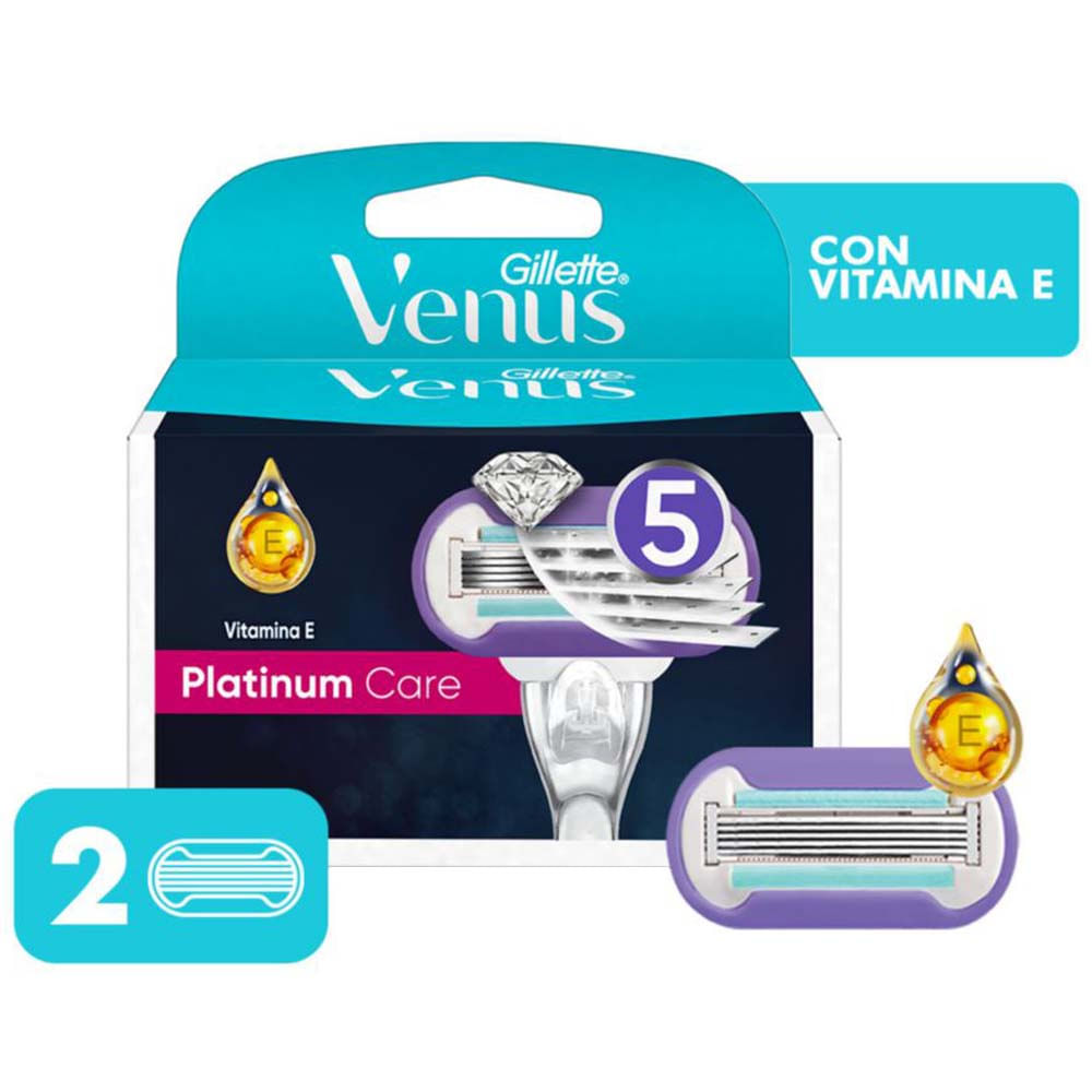 Repuestos para Afeitar Gillette Venus Platinum Care Paquete 2un