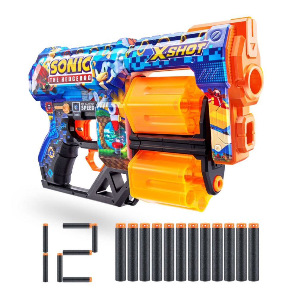 Lanzador X-Shot Skins Sonic 12 Dardos