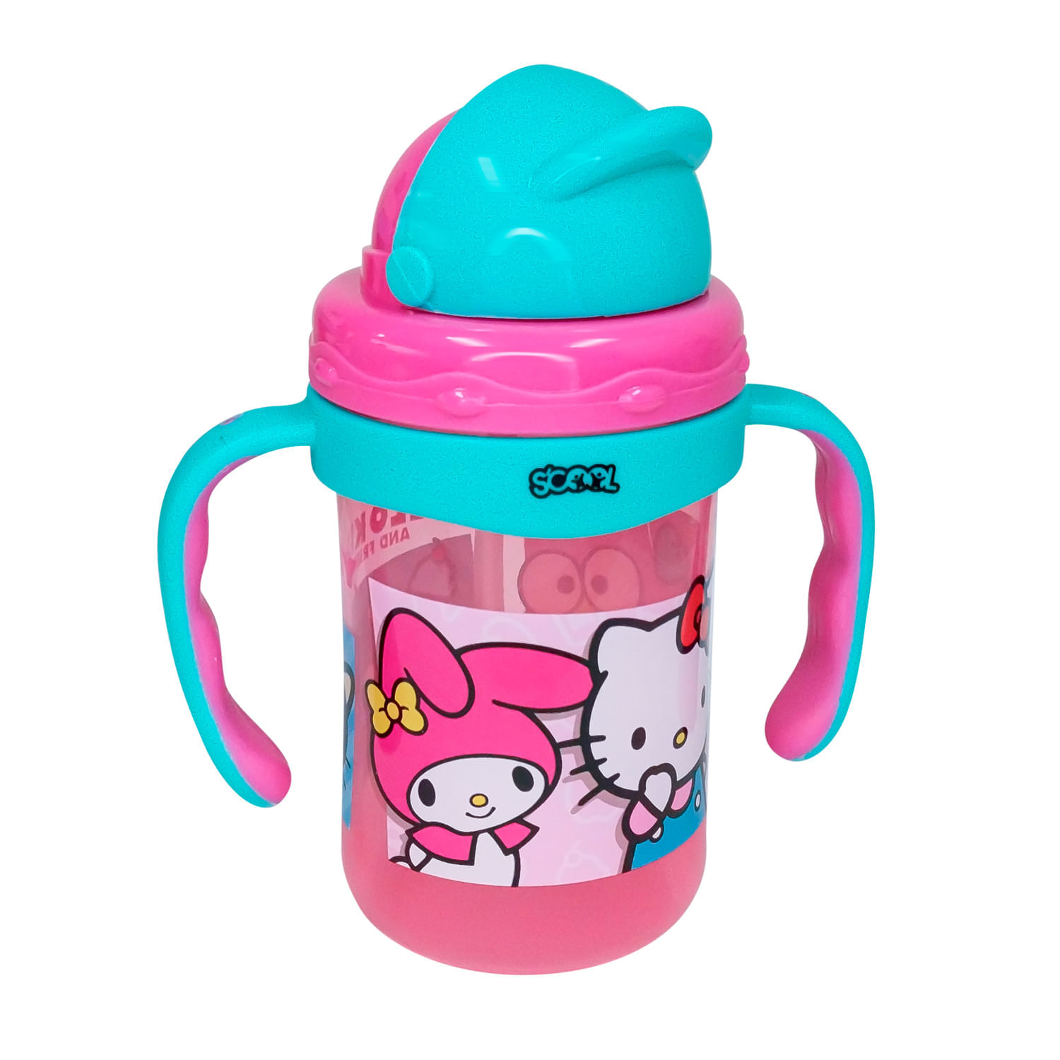 Botella Scool Pp Infantil Con Sujetador Hello Kitty Friends Rosado Truquesa