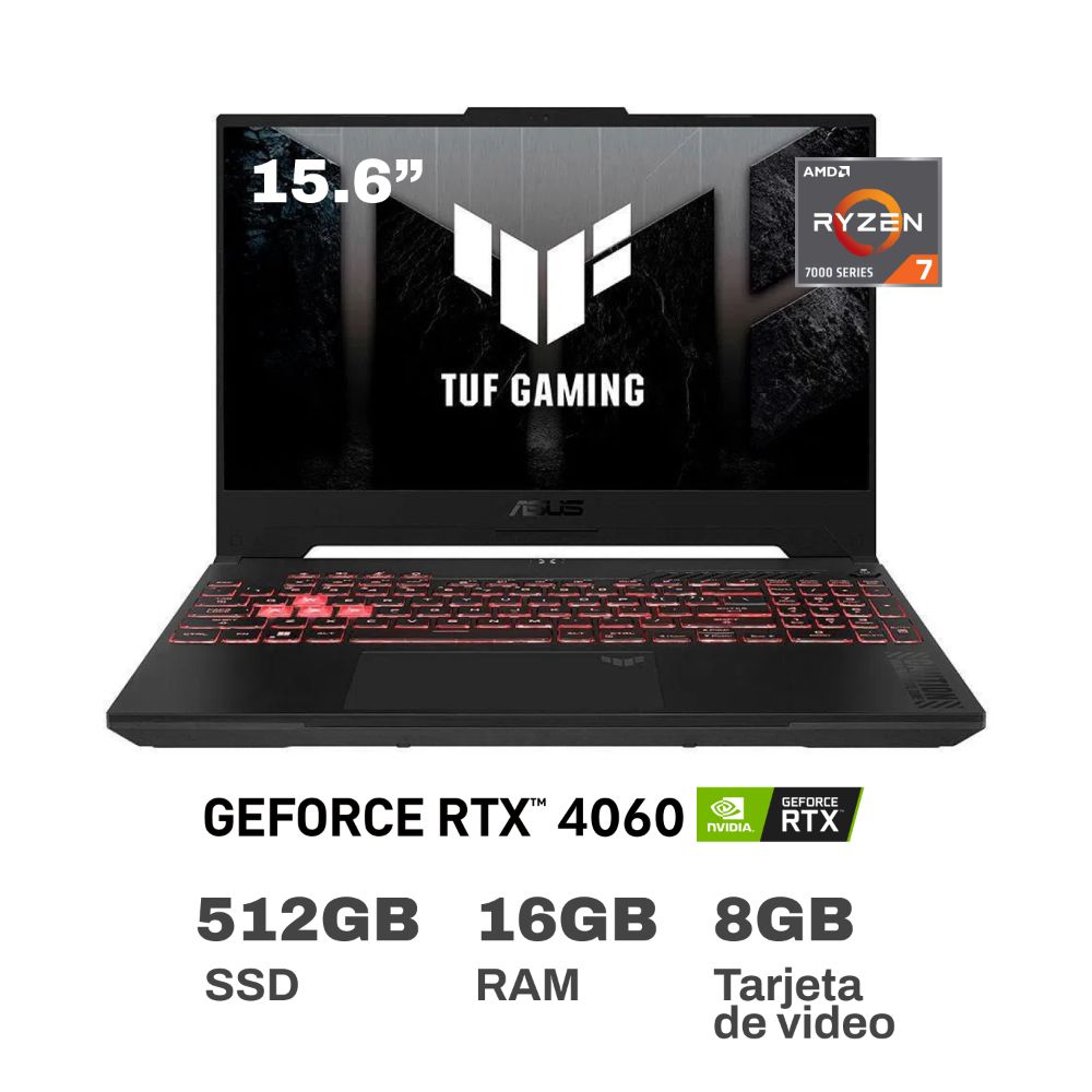 Laptop Gamer Asus TUF Gaming FA507NV-LP053W AMD Ryzen 7 16GB RAM 512GB SSD 15.6" RTX 4060