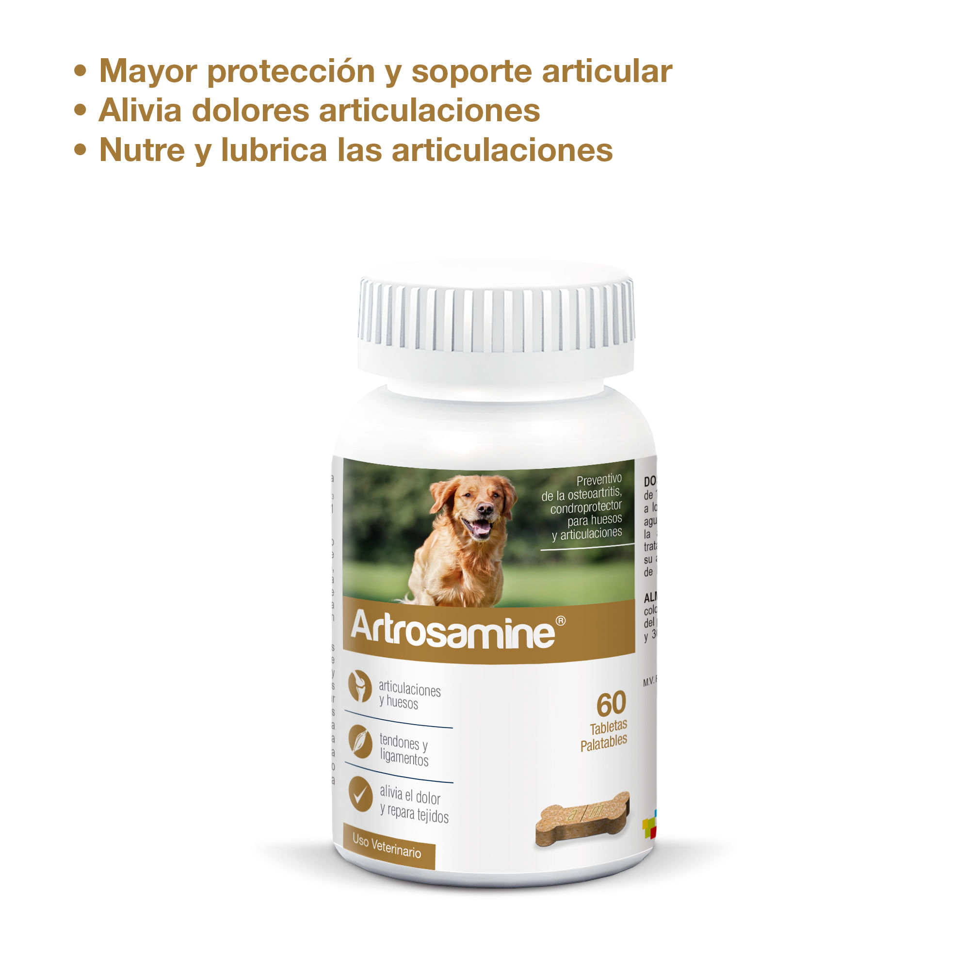 Suplemento Nutricional para Perros Artrosamine X 60 Tab