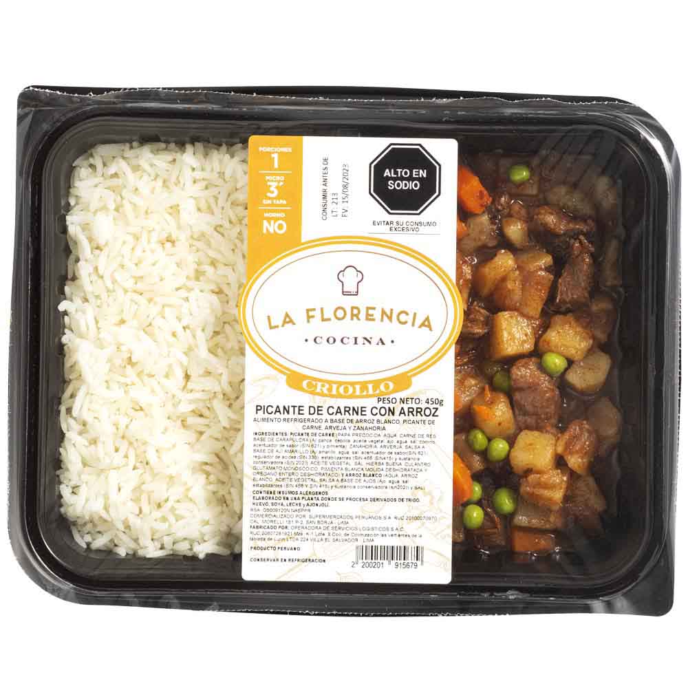 Lunch Picante de Carne con Arroz LA FLORENCIA 450g