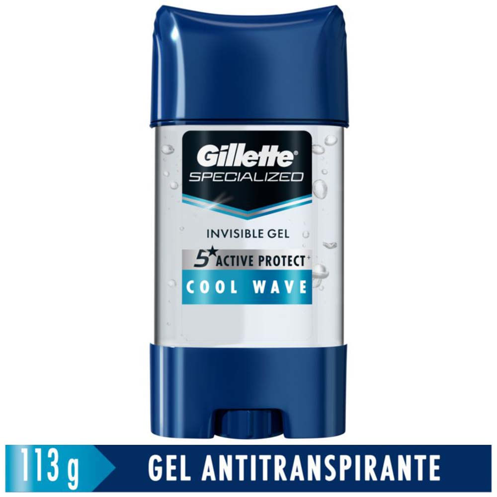 Gel Invisible Antitranspirante para hombre GILLETE Specialized Cool Wave Frasco 113g