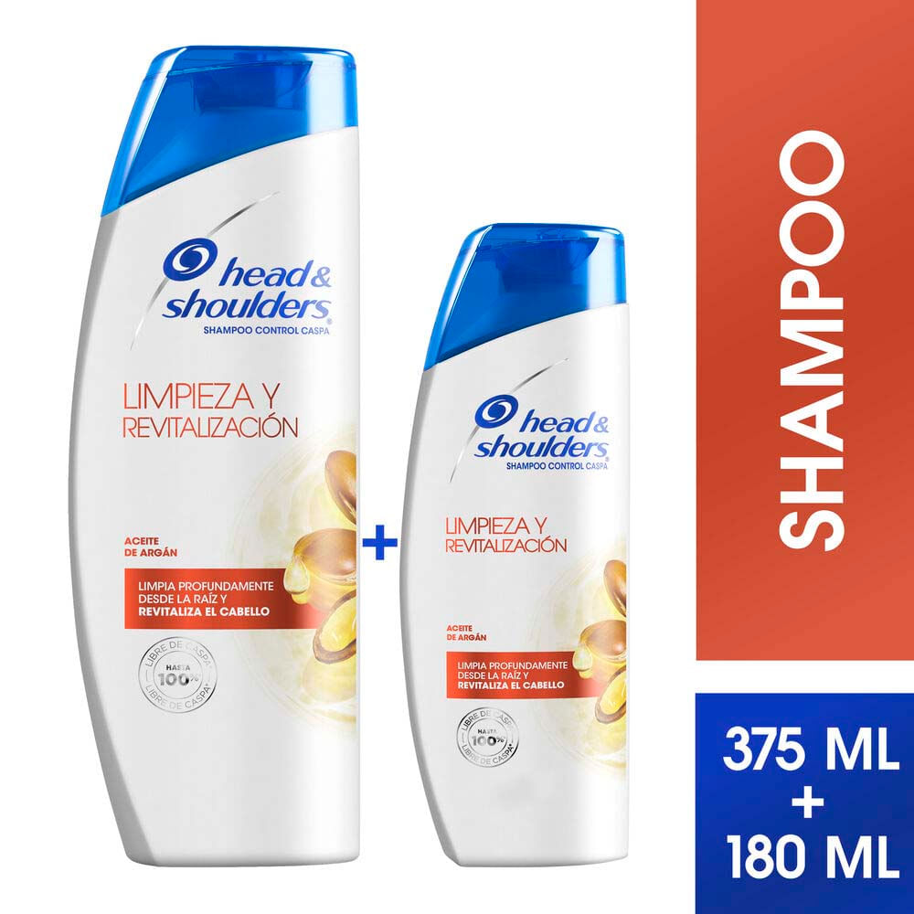 Pack HEAD & SHOULDERS Aceite de Argán: Shampoo 375ml + 180ml