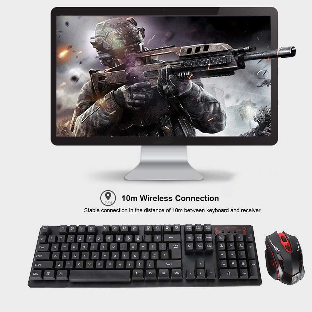 Teclado y Mouse Gamer Inalámbrico para PC o Laptop HK-6500 DPI 1600