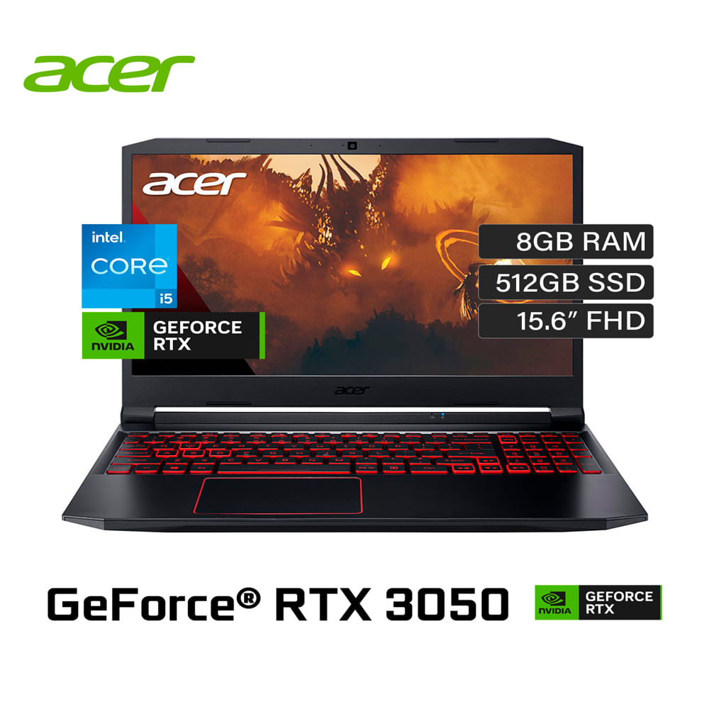 Laptop Acer Nitro 5 AN515-57-5323 15.6" Intel Core I5-11400H 8GB RAM 512GB SSD