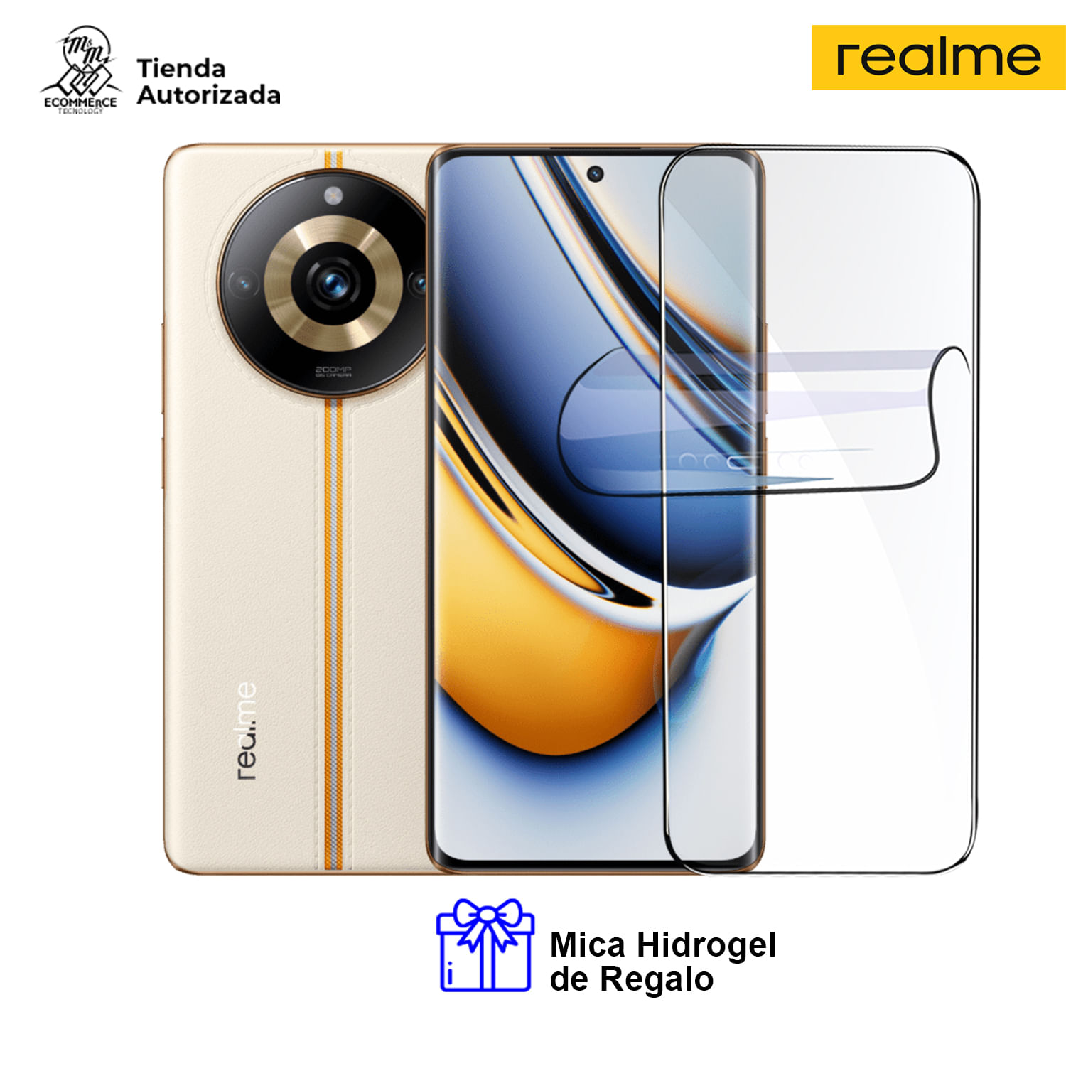Celular Realme 11 Pro Plus 5g 12gb Ram 512gb Beige con Mica Hidrogel