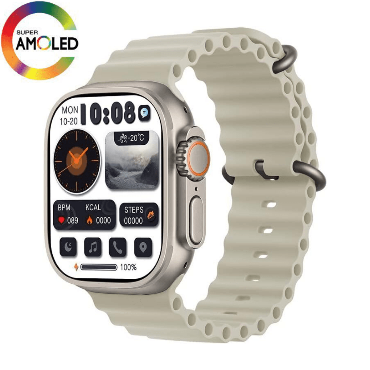 Smartwatch Hk8 Pro Max Blanco Humo Amoled 470mAh