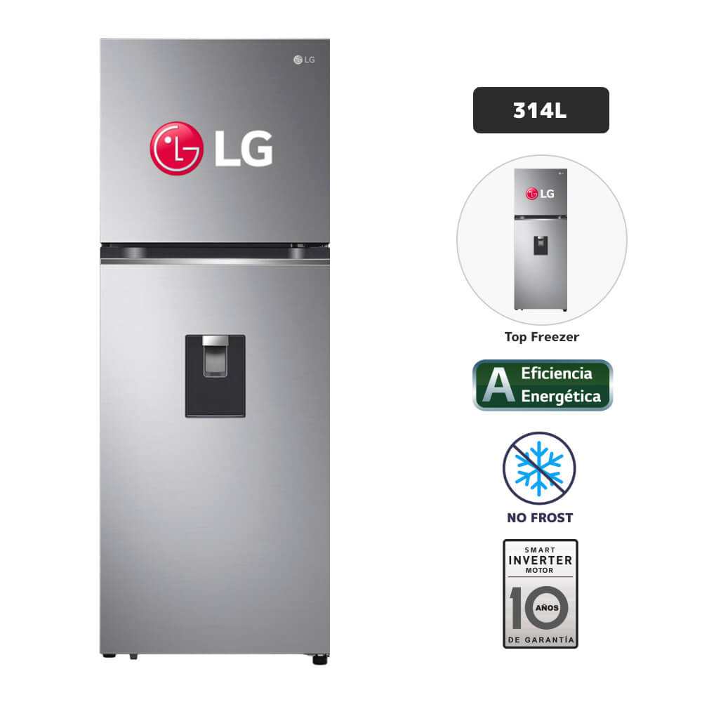 Refrigeradora LG 314L No Frost GT31WPP Plateado