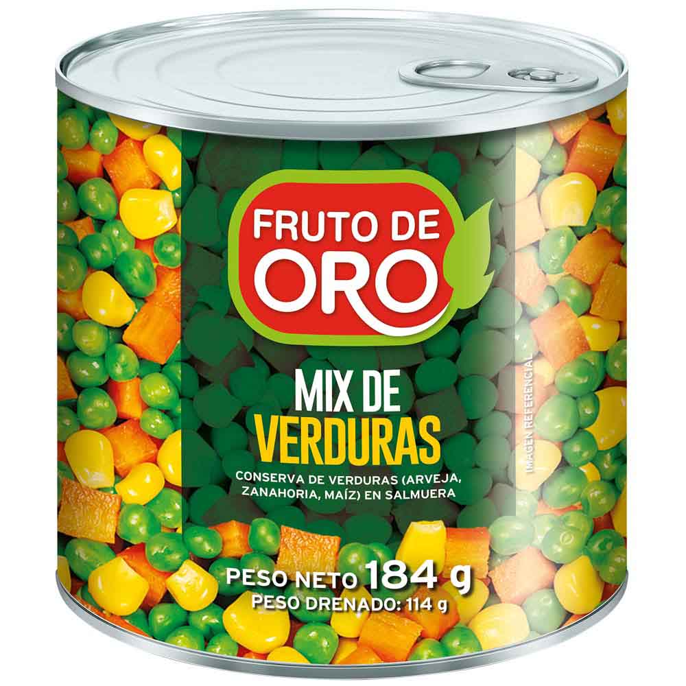 Mix Verduras FRUTO DE ORO Lata 184g