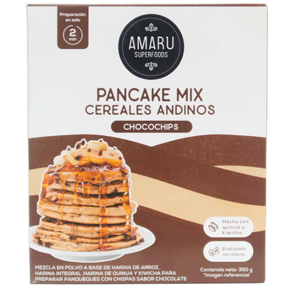 Premezcla para Pancake AMARU Superfoods Mix Chocolate Caja 350g