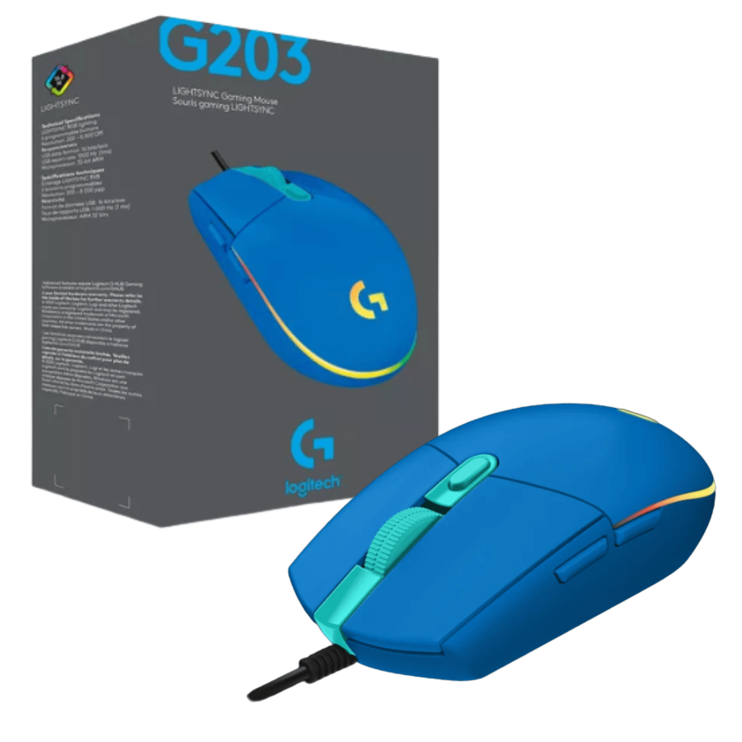 Mouse Logitech G203 Lightsync Optical Rgb Azul