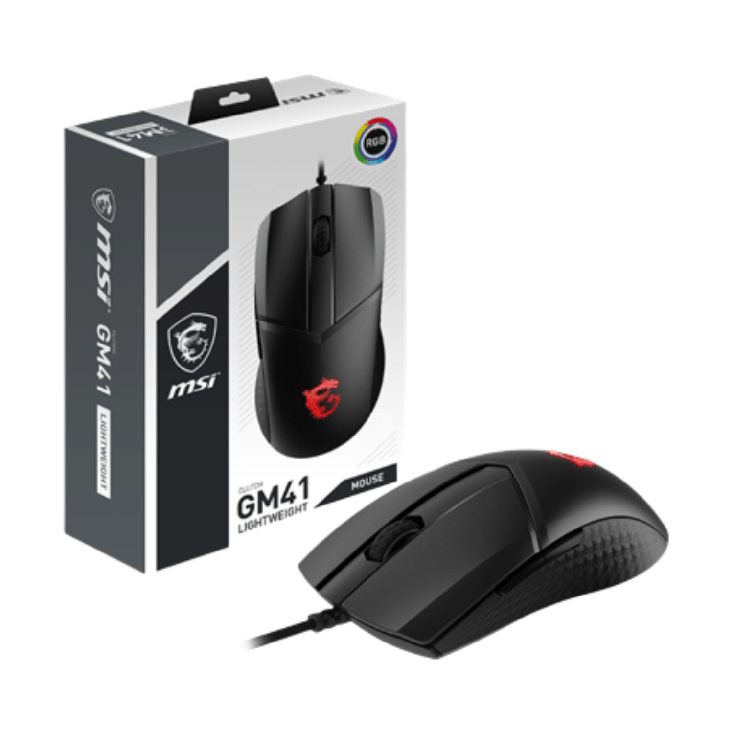 Mouse Optico Gaming Msi Clutch Gm41 Lightweight Rgb, Usb, Color Negro