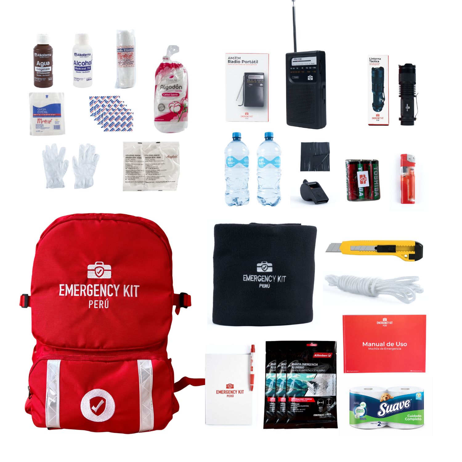 Mochila de Emergencia Equipada Emergency Kit Essentials para 4 Personas