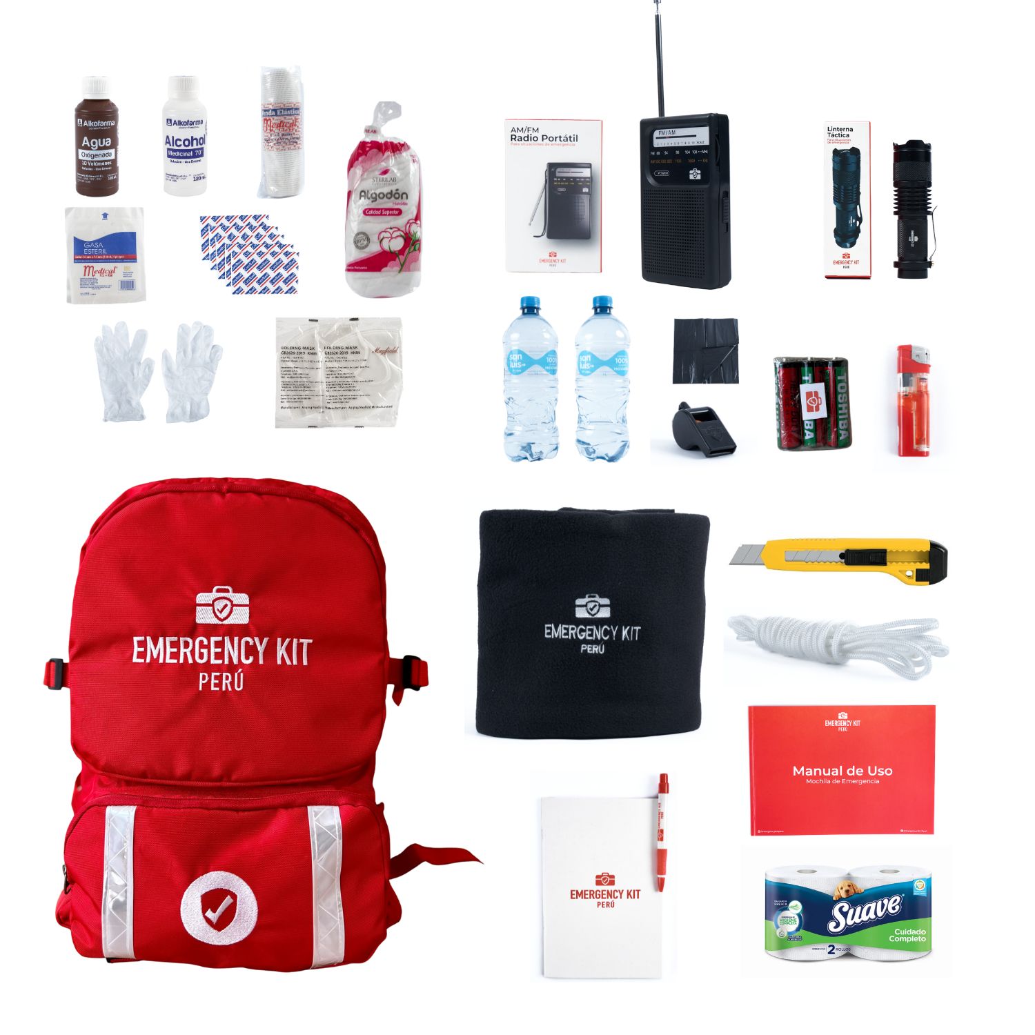 Mochila de Emergencia Equipada Emergency Kit Essentials para 1 Persona