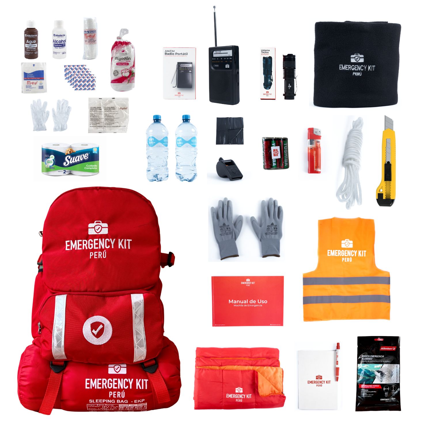 Mochila de Emergencia Equipada Emergency Kit Full para 2 Personas