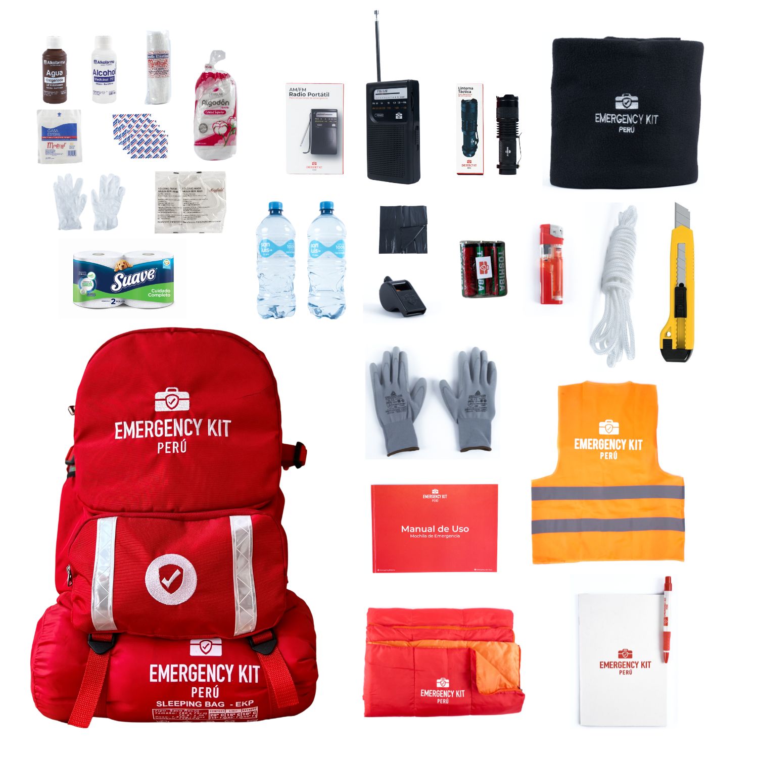 Mochila de Emergencia Equipada Emergency Kit Full para 1 Persona