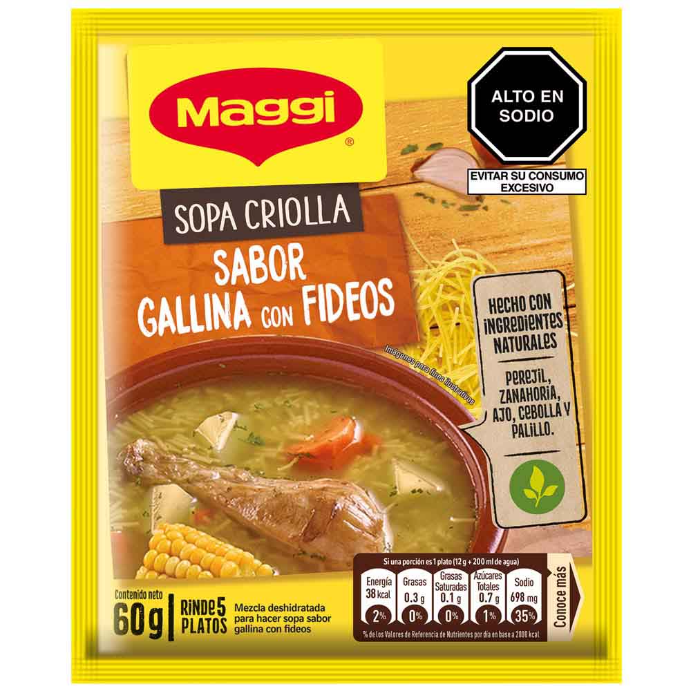 Sopa Criolla de Gallina y Fideos MAGGI Sobre 60g
