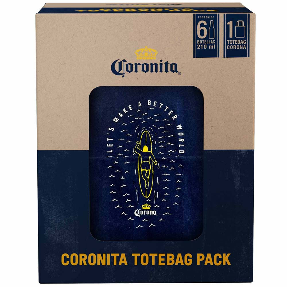 Pack Cerveza CORONA Botella 210ml Sixpack + Tote Bag