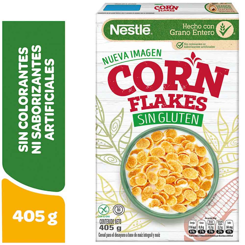 Cereal CORN FLAKES Nestlé Sin Gluten Caja 405g