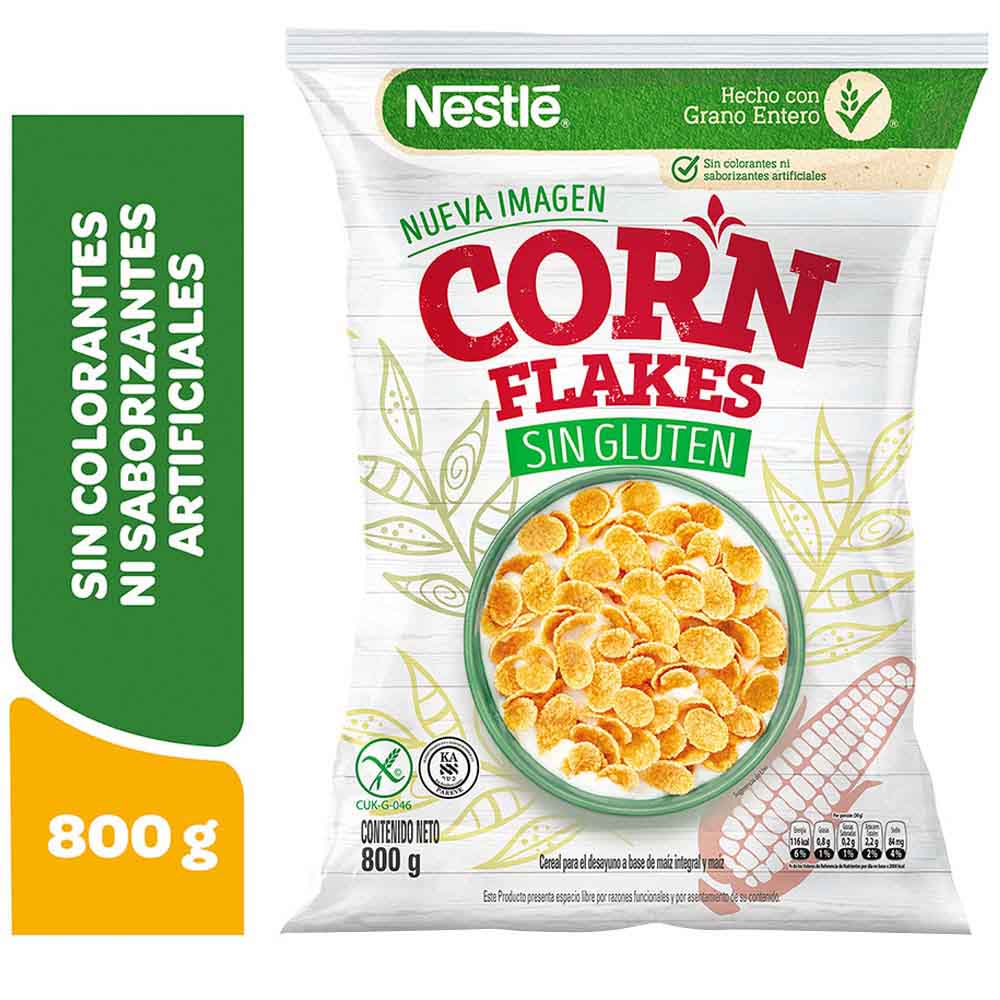 Cereal CORN FLAKES Nestlé Sin Gluten Bolsa 800g