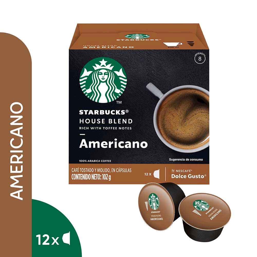 Cápsulas de Café House Blend Americano STARBUCKS Caja 12un