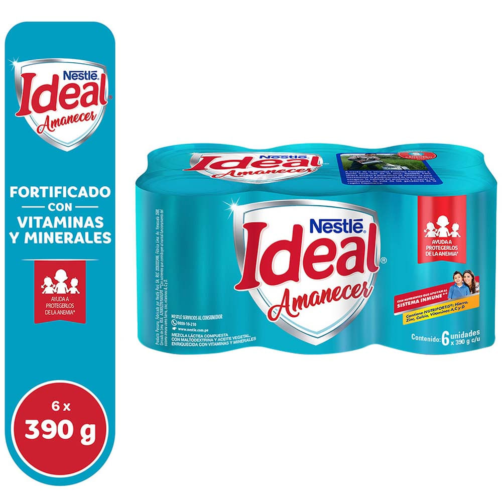 Mezcla Láctea IDEAL Amanecer 6 Pack Lata 390g