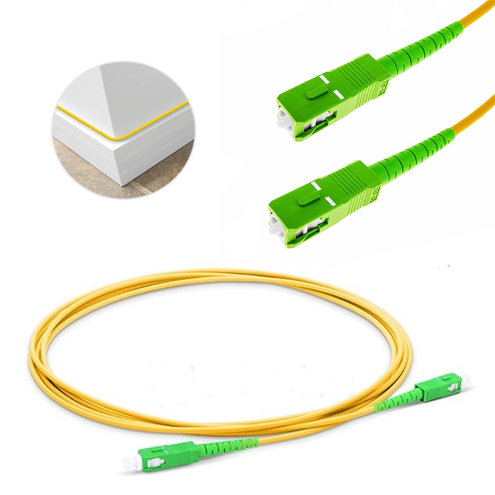 Cable Patch Cord de Fibra Optica OM3 3.0mm SC-SC APC 9/125 1 Metro