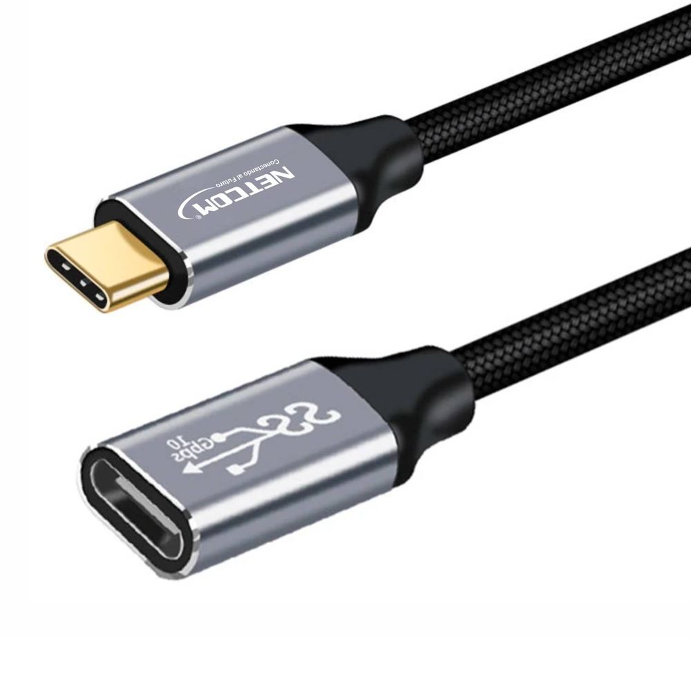 Cable Extension USB C 3.1 Tipo C Gen 2 3 Metros NETCOM 4k 100W 60Hz