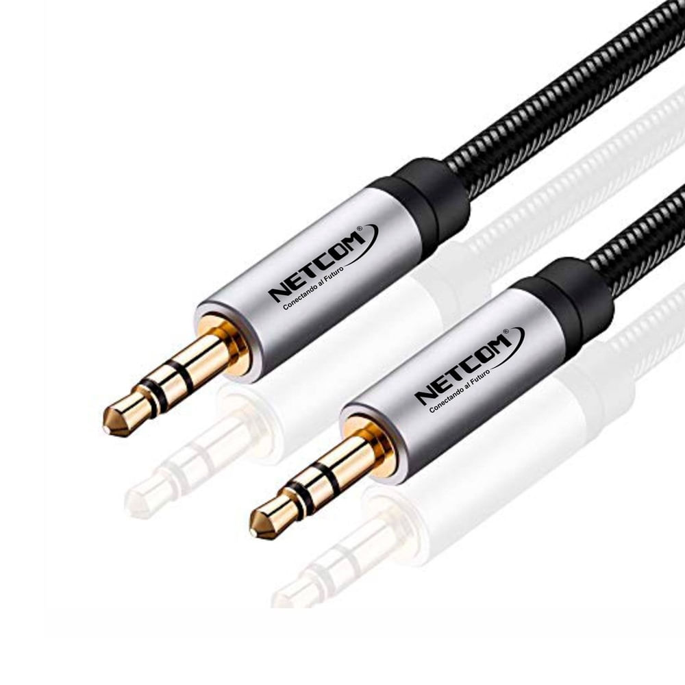 Cable de Audio Plug a Plug 3.5mm TRS de 1.80 Metros NETCOM