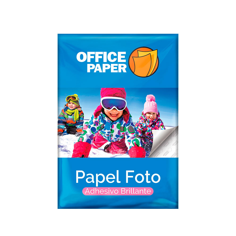 Papel Fotográfico Adhesivo Office Paper Brillante 120g por 20 Hojas A4