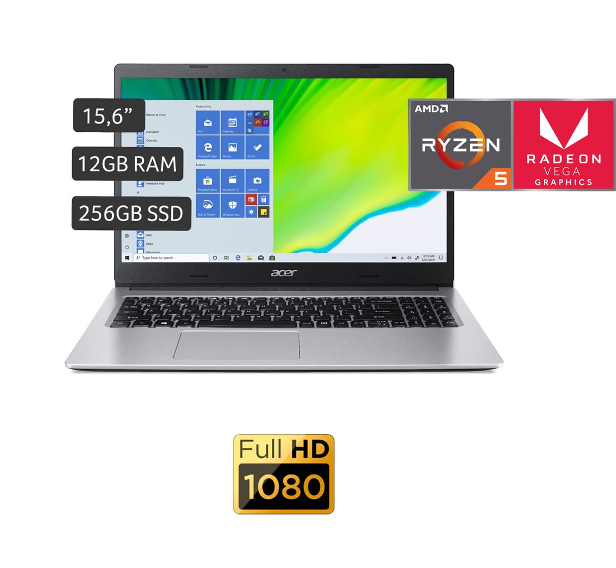 Laptop ACER Aspire 3 A315-23-R8WM 15.6'' AMD Ryzen 5 3500U 12GB 256GB SSD