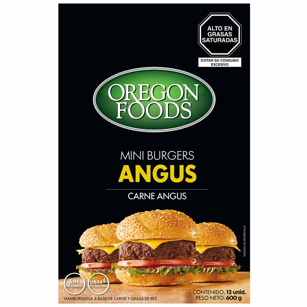 Mini Hamburguesas OREGON FOODS Carne Angus Caja 600g